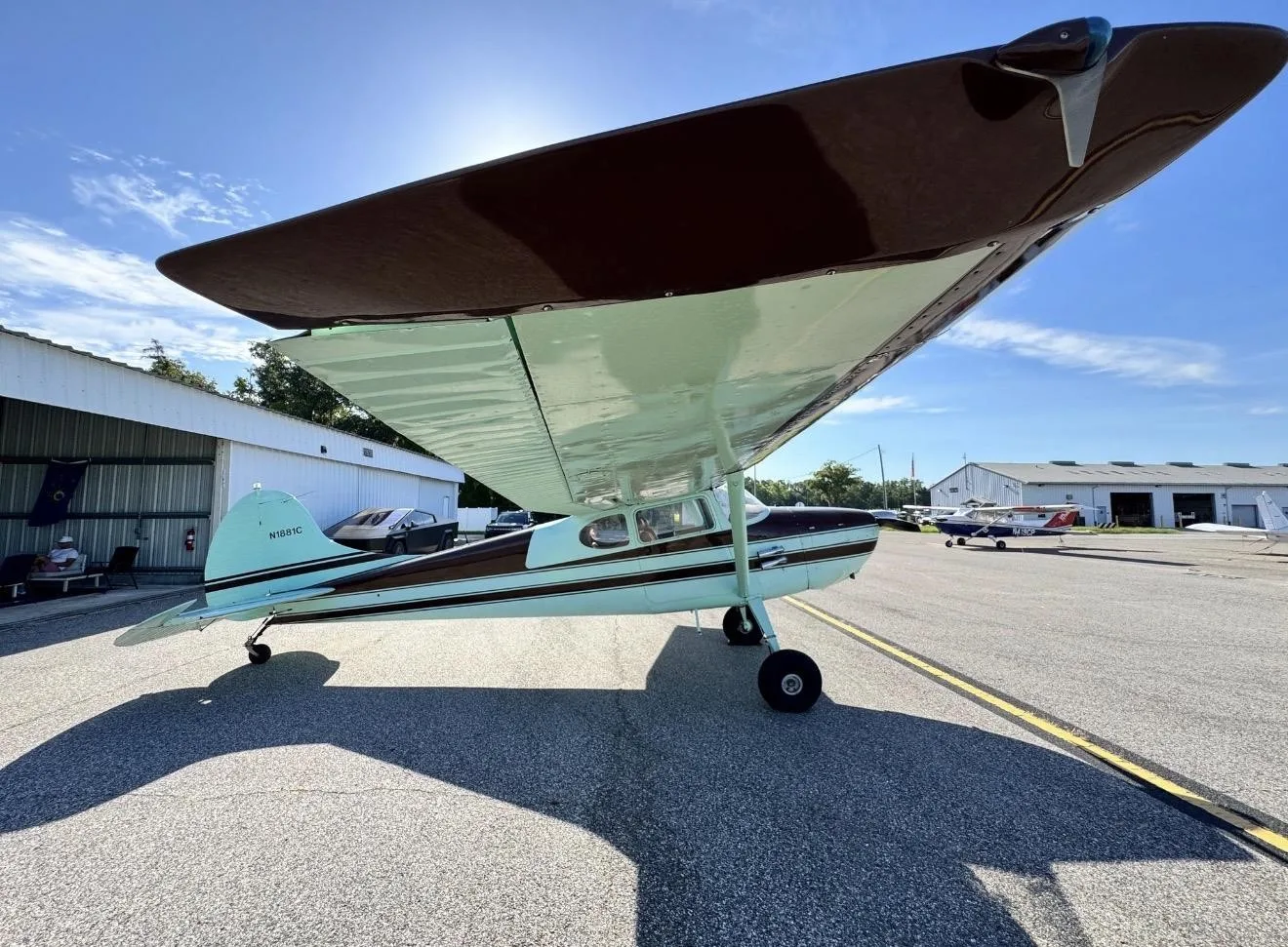 Exterior view of a 1953 CESSNA 170B, N1881C.