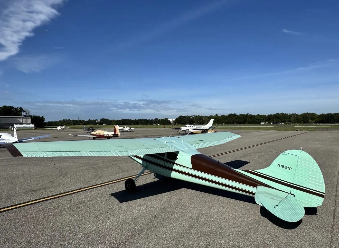 Exterior view of a 1953 CESSNA 170B, N1881C.