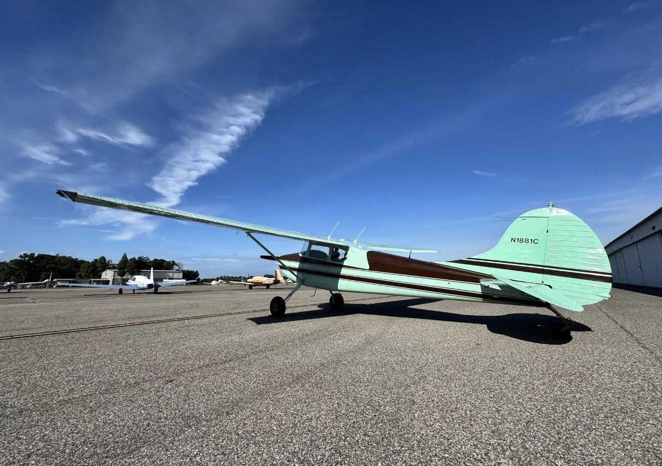 Exterior view of a 1953 CESSNA 170B, N1881C.
