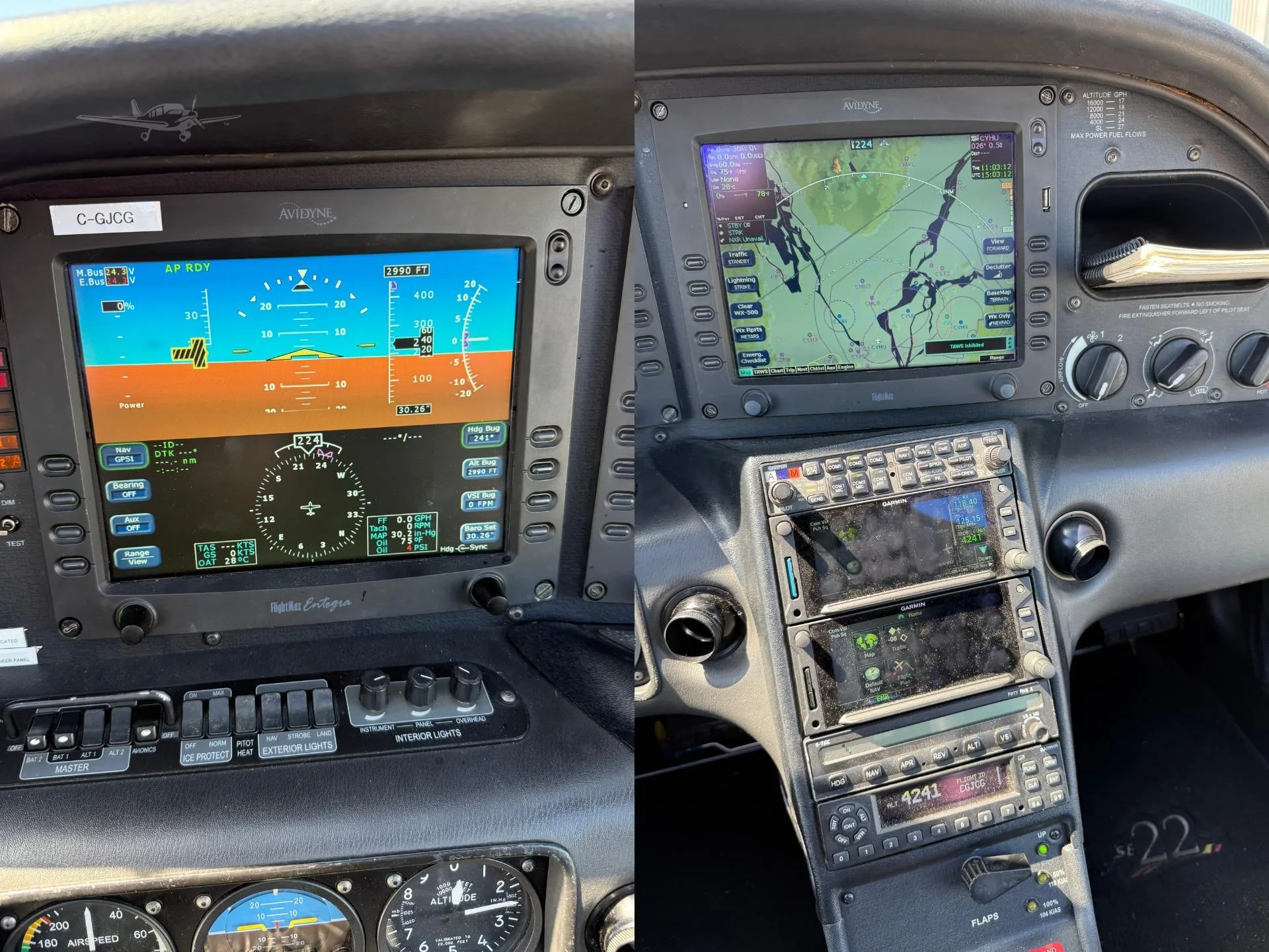 Avionics suite of a 2006 CIRRUS SR22-G2.
