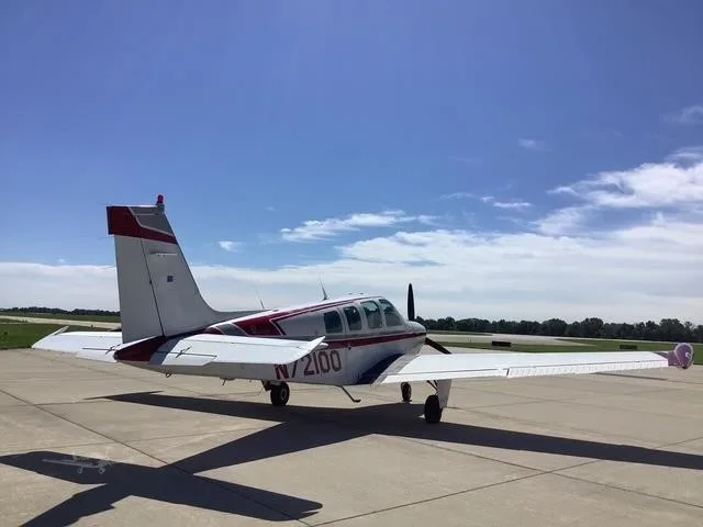 Exterior view of a 1984 BEECHCRAFT A36 BONANZA, N72100.