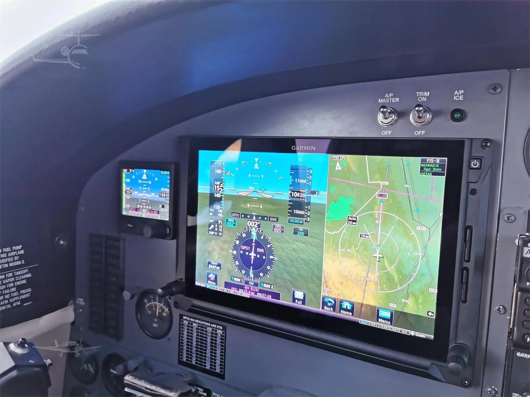 Avionics suite of a 1983 CESSNA 414A.