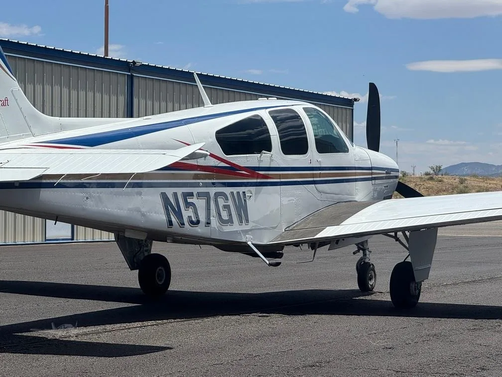 Exterior view of a 1989 BEECHCRAFT F33A BONANZA, N57GW.