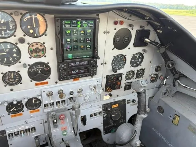Cockpit and instrument panel of a 1970 BAC MK5A PROVOST.