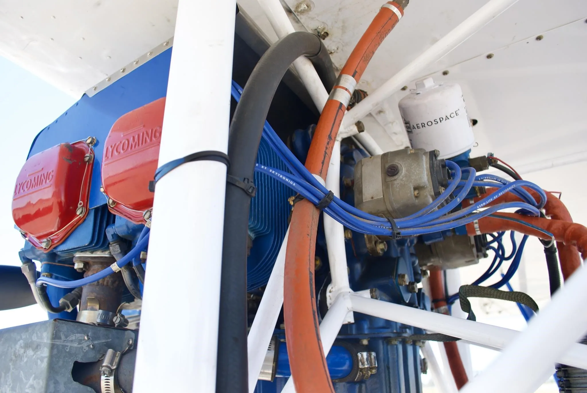 Engine detail of a 1975 RLU AVIATION RLU-1 BREEZY.