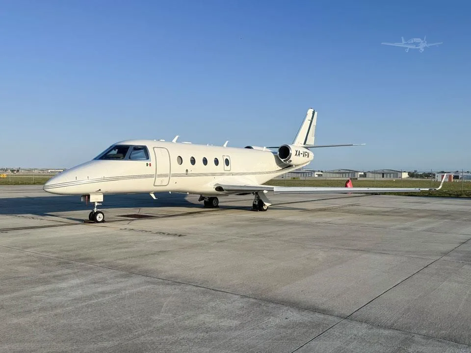 Exterior view of a 2008 GULFSTREAM G150, XA-VFN.