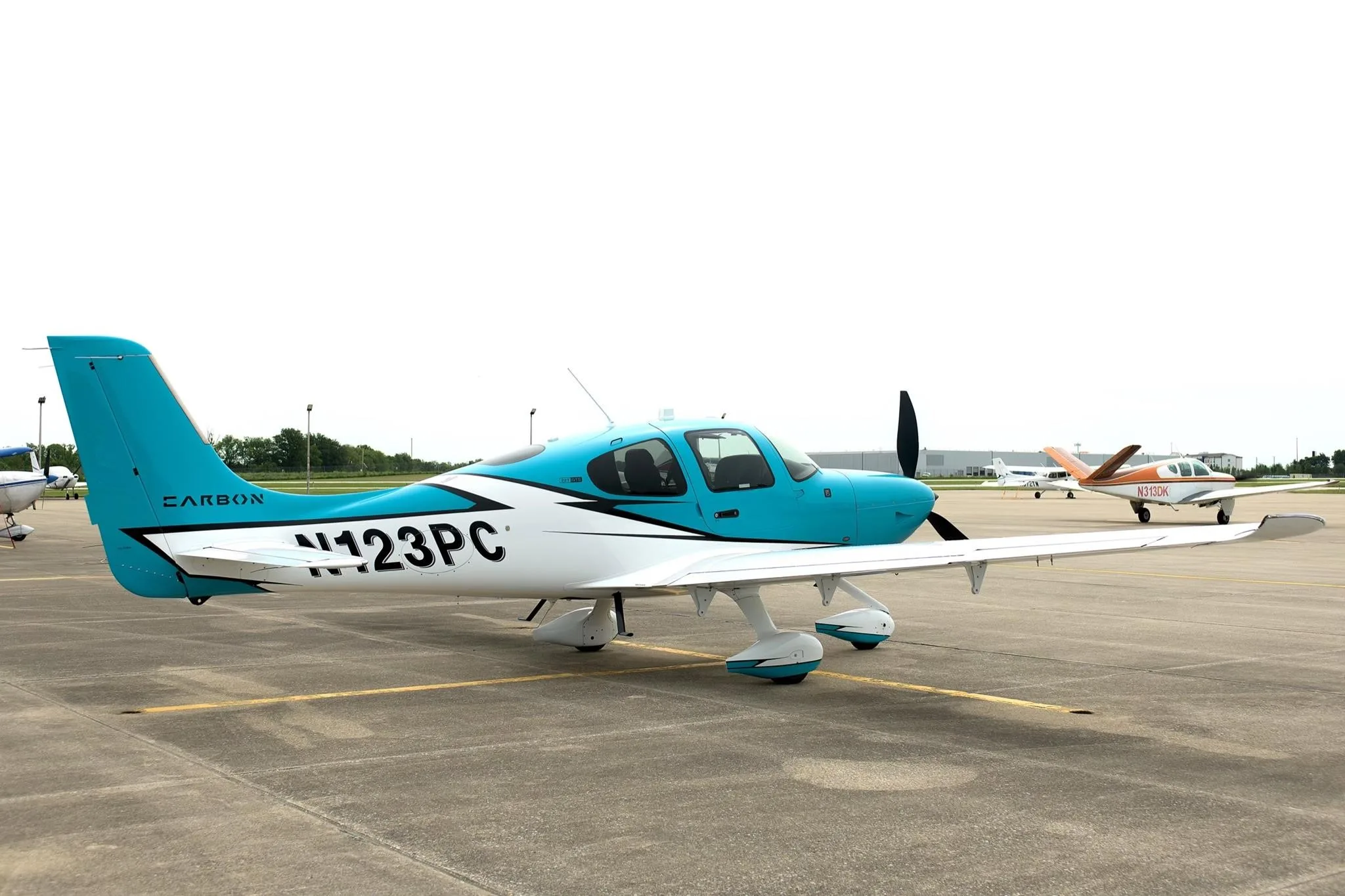 Exterior view of a 2020 CIRRUS SR22-G6 TURBO, N123PC.