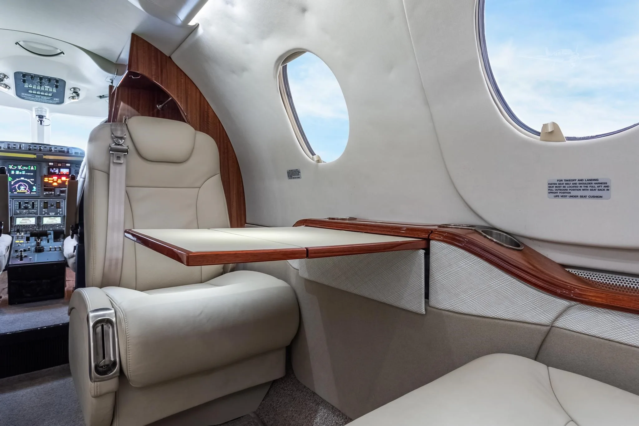 Cabin interior of a 2007 BEECHCRAFT PREMIER IA.