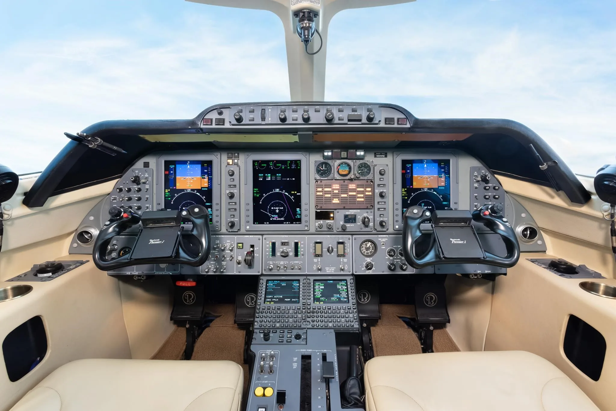 Cockpit and instrument panel of a 2011 BEECHCRAFT PREMIER IA.