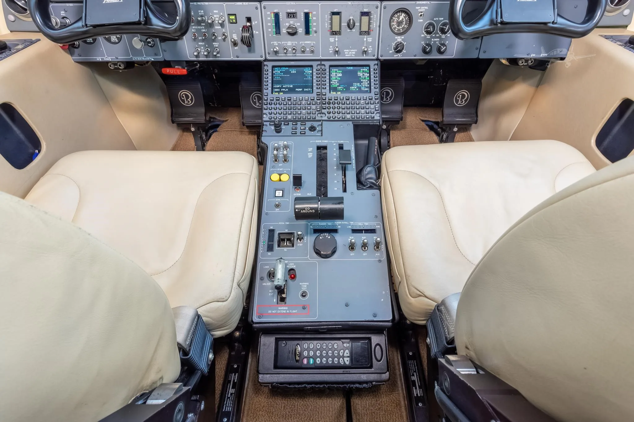 Cockpit and instrument panel of a 2011 BEECHCRAFT PREMIER IA.
