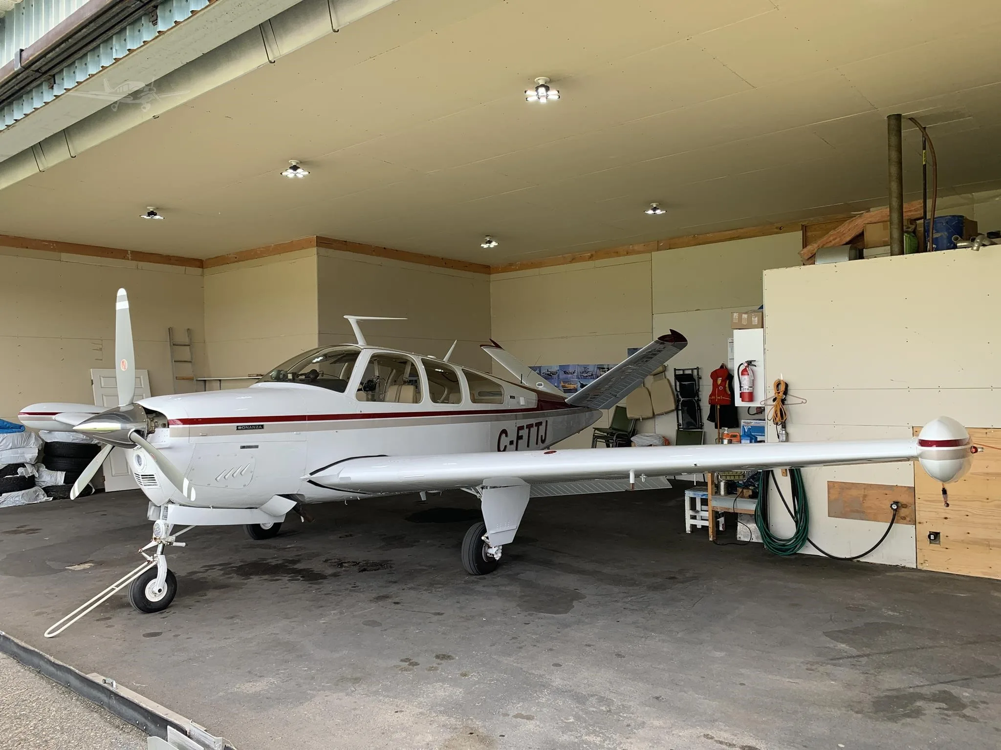 Exterior view of a 1975 BEECHCRAFT V35B BONANZA, C-FTTJ.