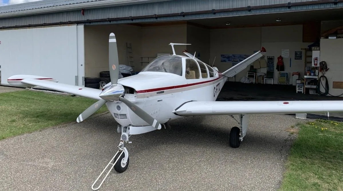 Exterior view of a 1975 BEECHCRAFT V35B BONANZA, C-FTTJ.
