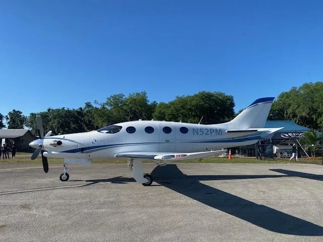 Exterior view of a 2020 EPIC E1000, N52PM.