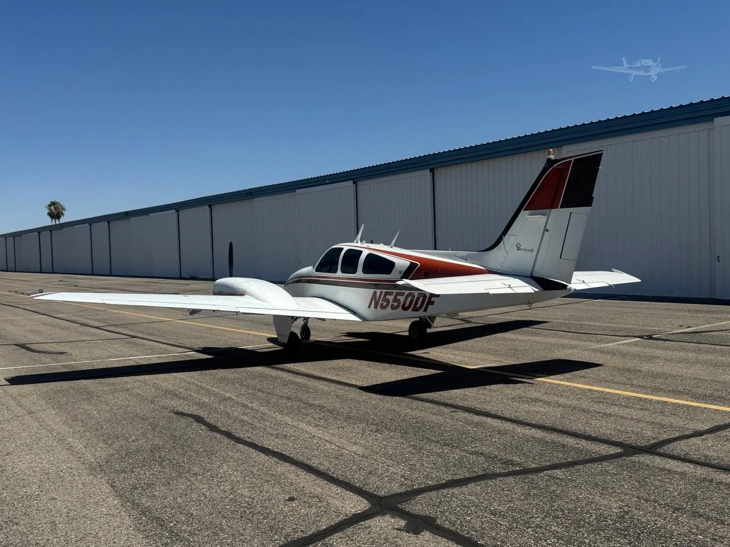 Exterior view of a 1978 BEECHCRAFT B55 BARON, N550DF.
