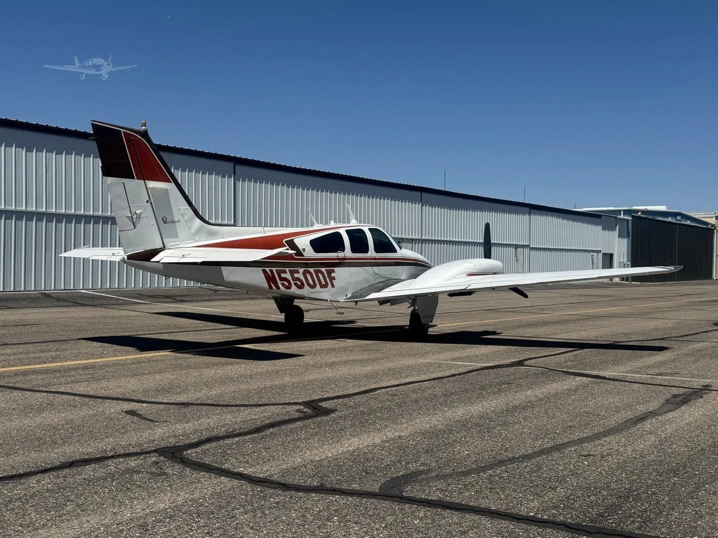 Exterior view of a 1978 BEECHCRAFT B55 BARON, N550DF.