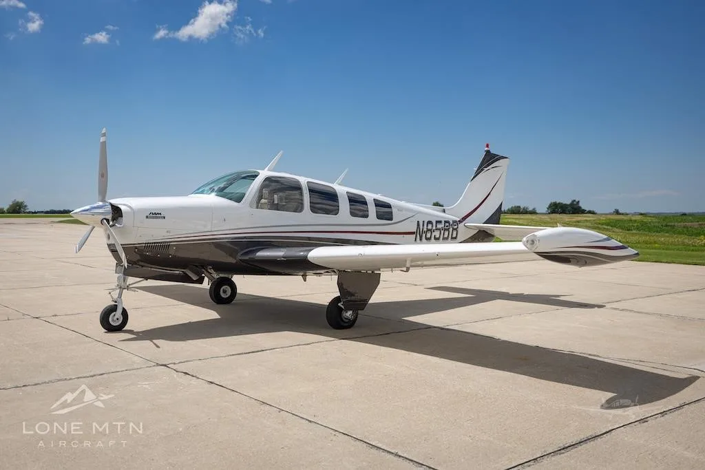 Exterior view of a 1973 BEECHCRAFT A36 BONANZA, N85BB.