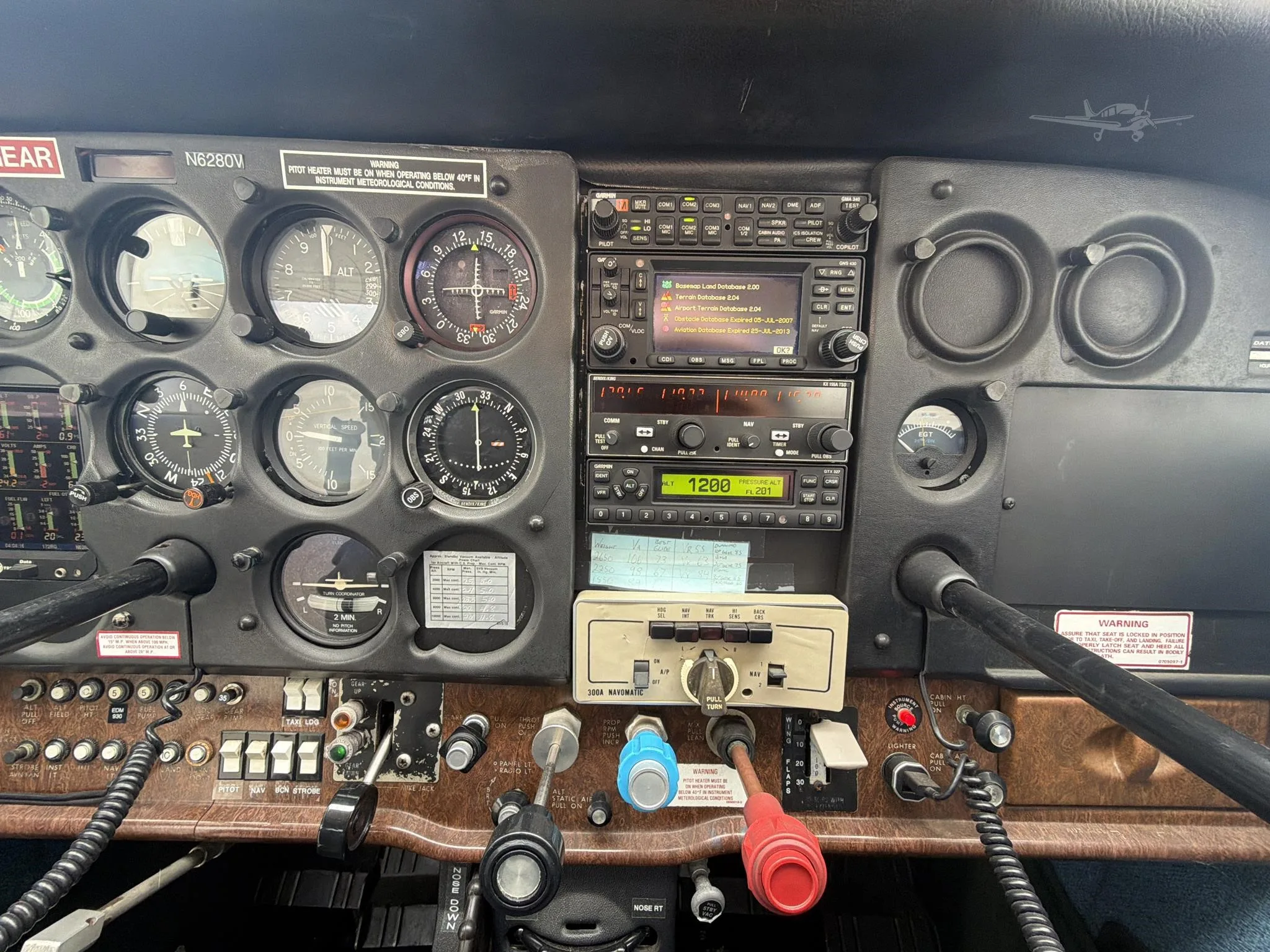 Cockpit and instrument panel of a 1980 CESSNA 172RG CUTLASS.