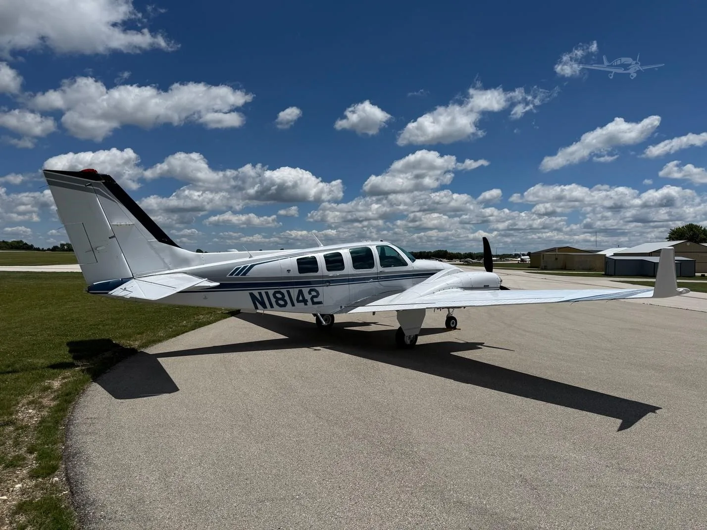 Exterior view of a 1981 BEECHCRAFT 58 BARON, N18142.