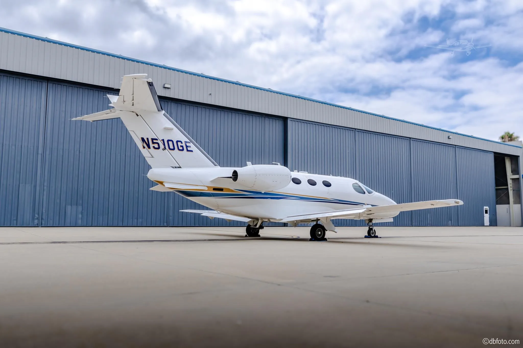 Exterior view of a 2010 CESSNA CITATION MUSTANG, N510GE.