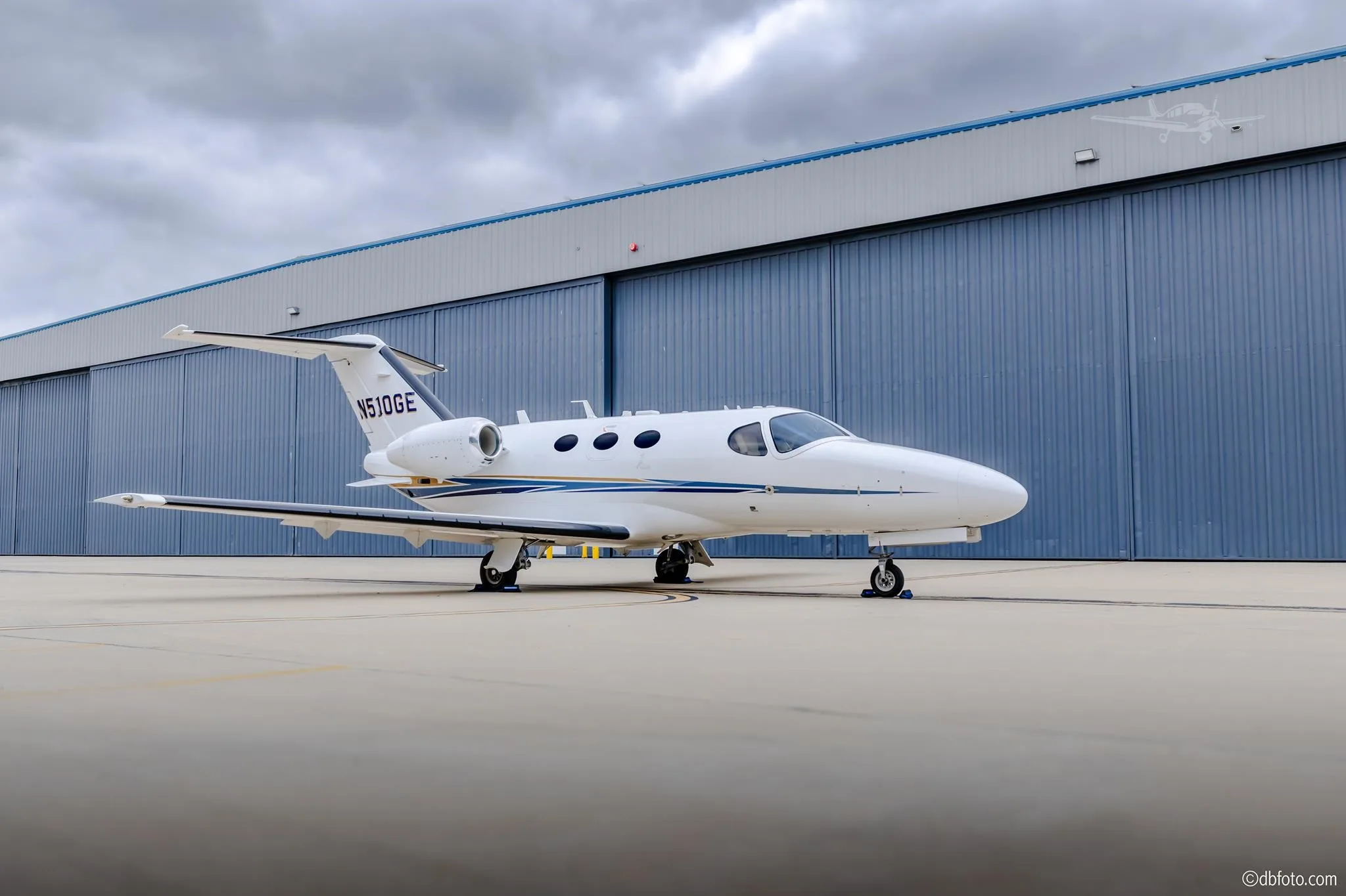 Exterior view of a 2010 CESSNA CITATION MUSTANG, N510GE.