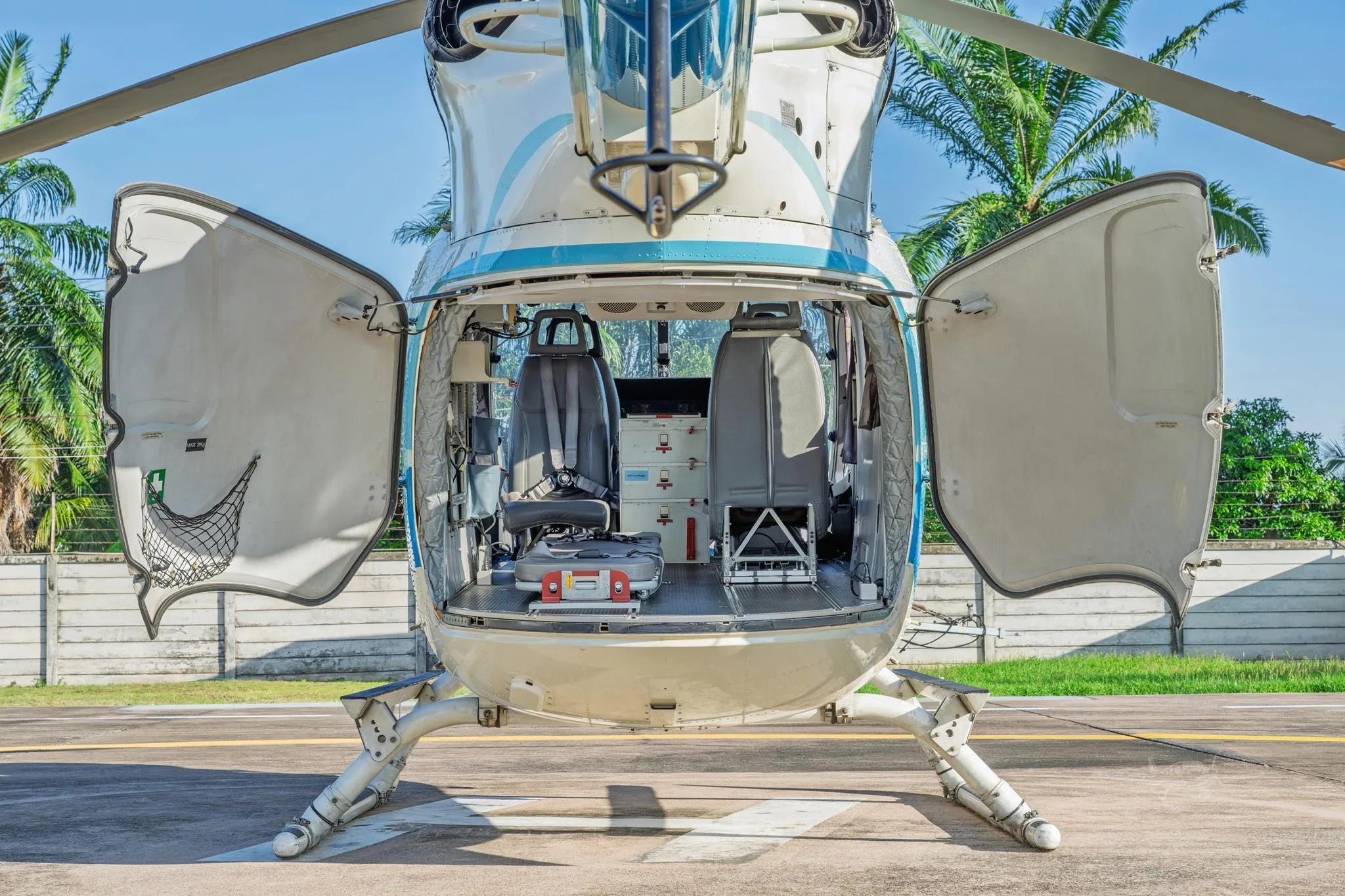 Exterior view of a 2006 EUROCOPTER EC145, HS-BHS.