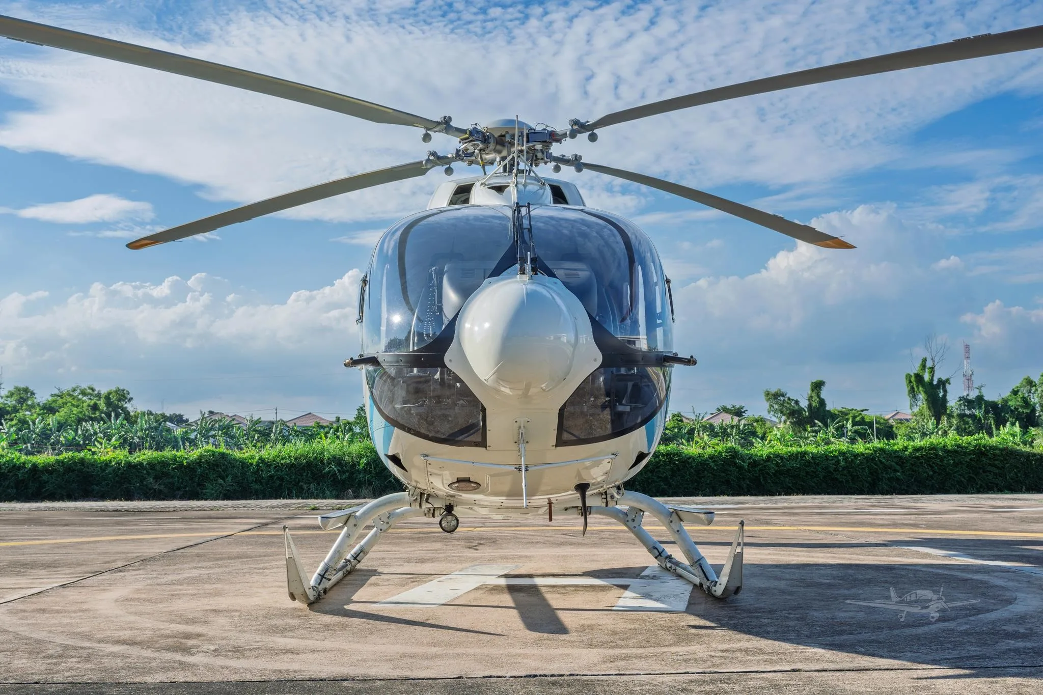 Exterior view of a 2006 EUROCOPTER EC145, HS-BHS.