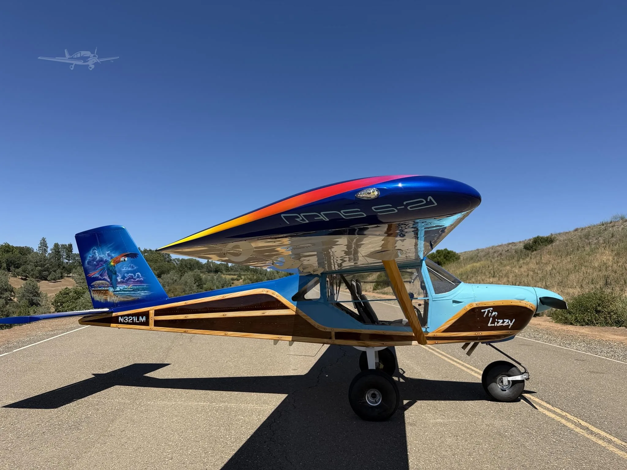 Exterior view of a 2021 RANS S-21 OUTBOUND, N321LM.