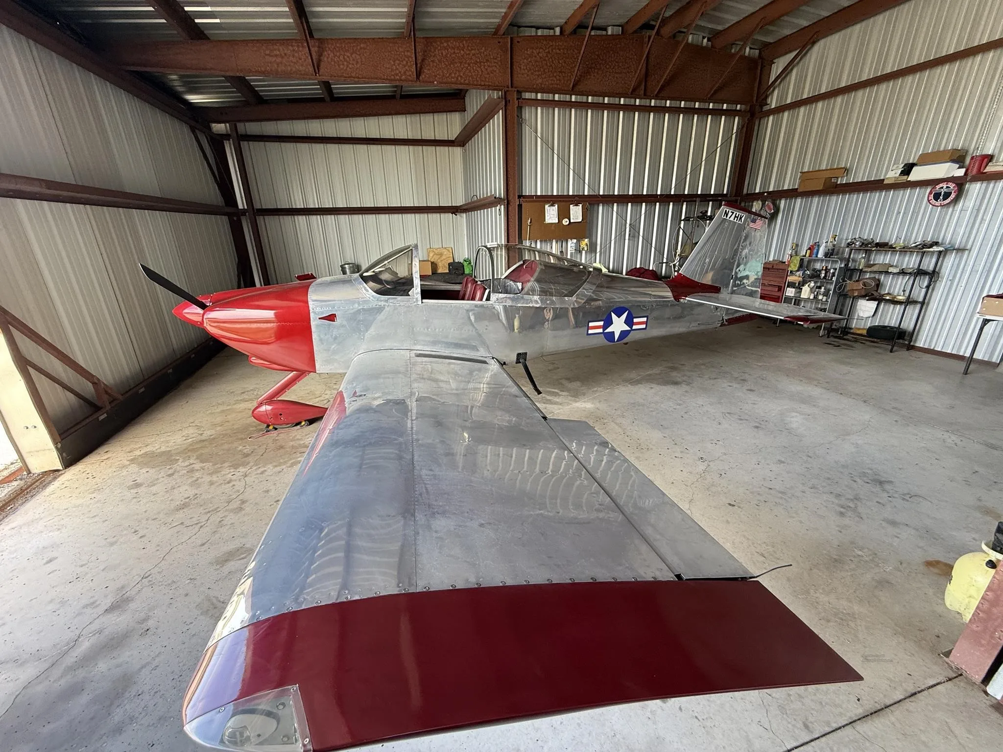 Exterior view of a 2000 VANS RV-6A, N7HK.
