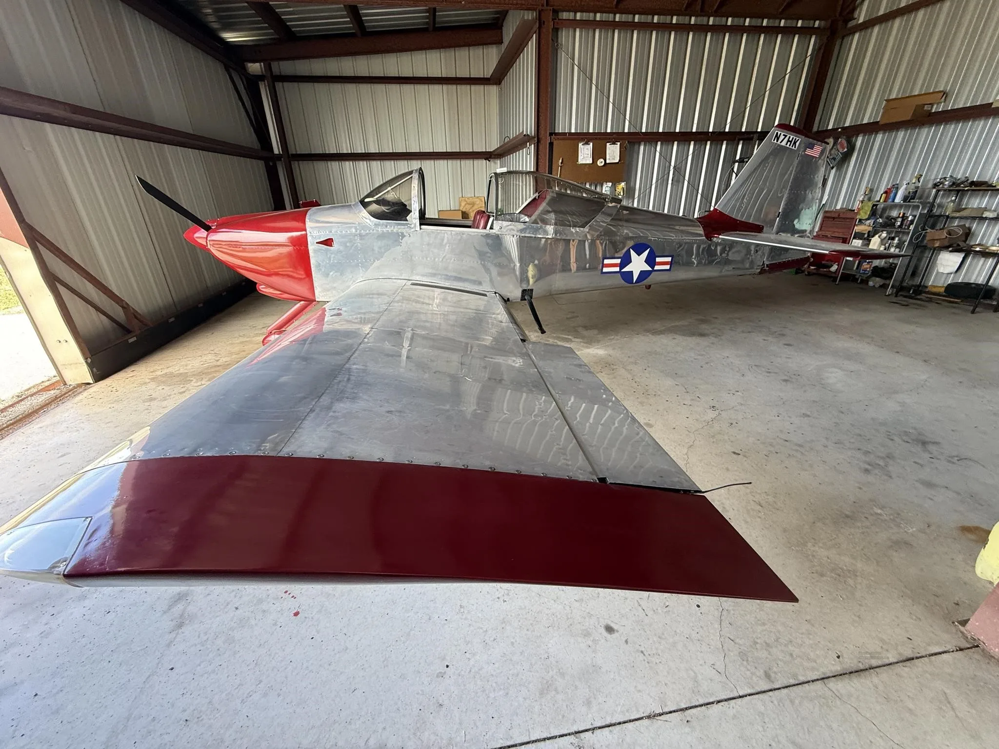 Exterior view of a 2000 VANS RV-6A, N7HK.