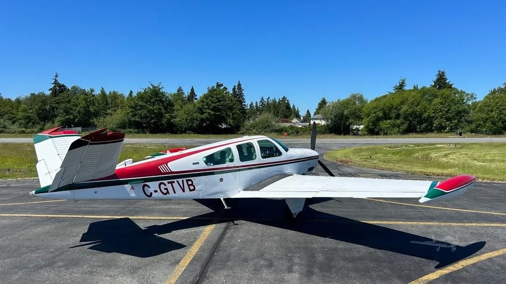 Exterior view of a 1973 BEECHCRAFT V35B BONANZA, C-GTVB.