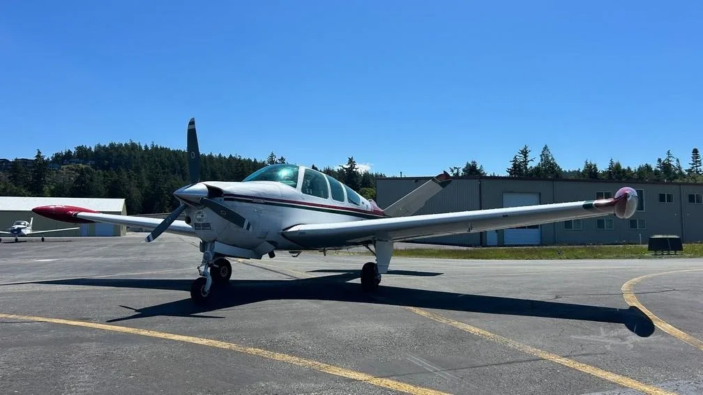 Exterior view of a 1973 BEECHCRAFT V35B BONANZA, C-GTVB.