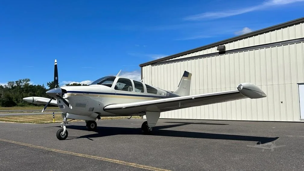 Exterior view of a 1980 BEECHCRAFT F33A BONANZA, N181AC.
