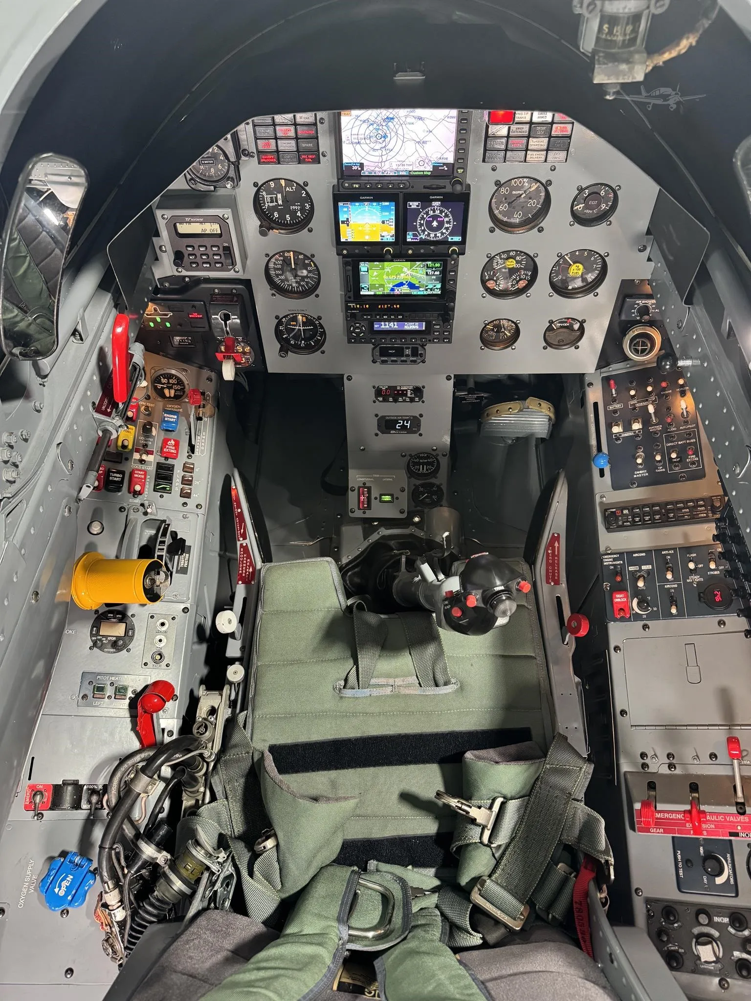 Cockpit and instrument panel of a 1981 AERO L-39C ALBATROS.