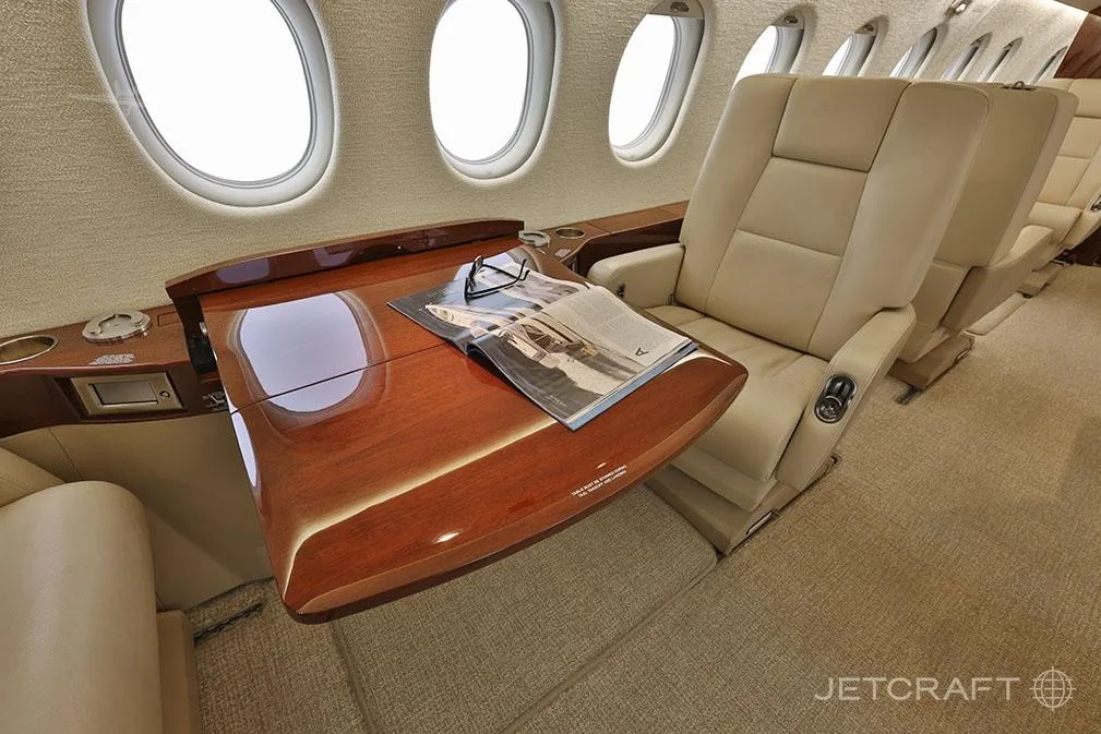 Cabin interior of a 2005 DASSAULT FALCON 2000LX.
