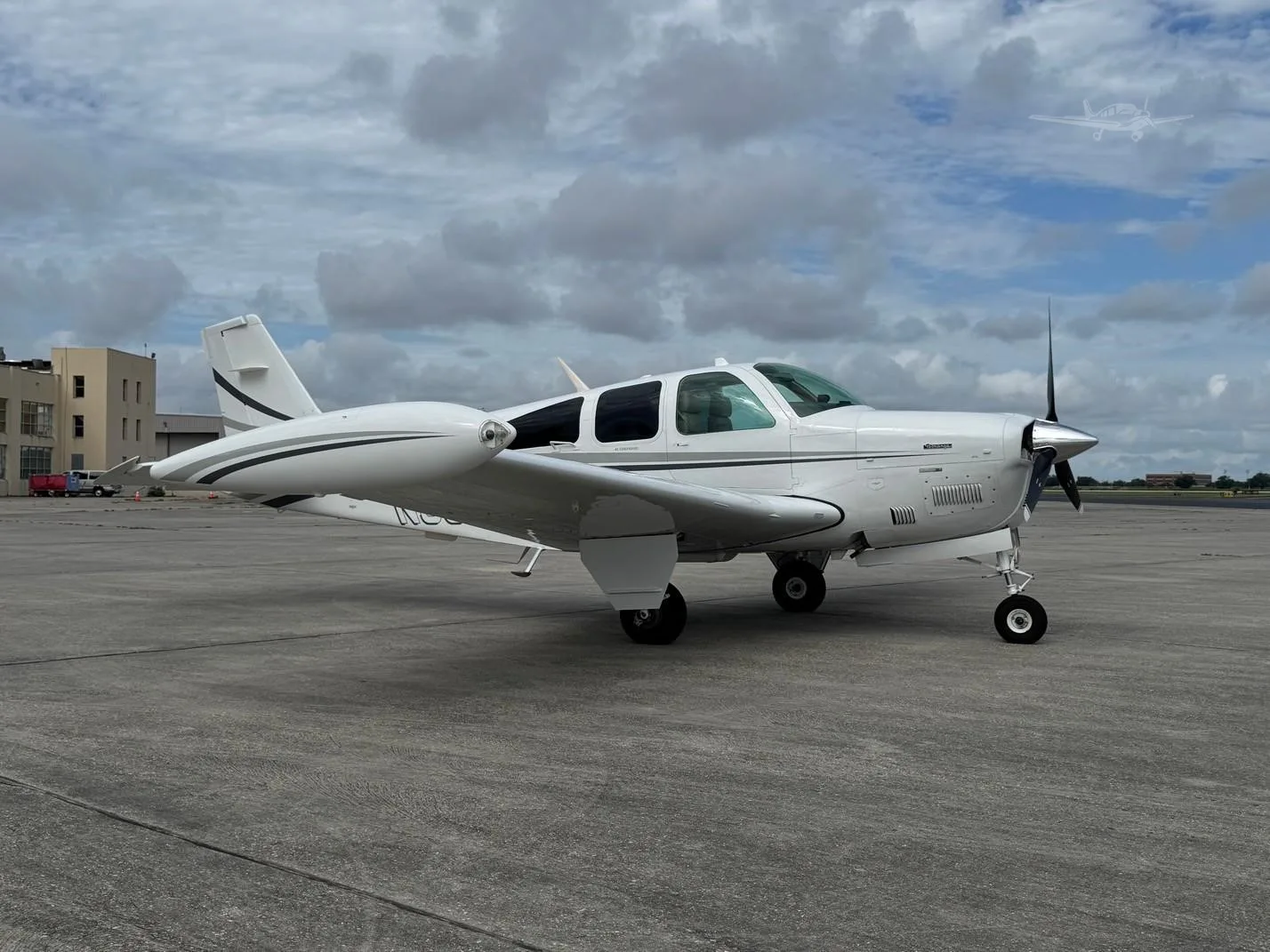 Exterior view of a 1989 BEECHCRAFT F33A BONANZA, N5546F.