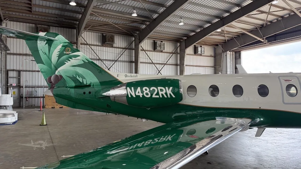 Exterior view of a 1999 BEECHCRAFT BEECHJET 400A, N482RK.