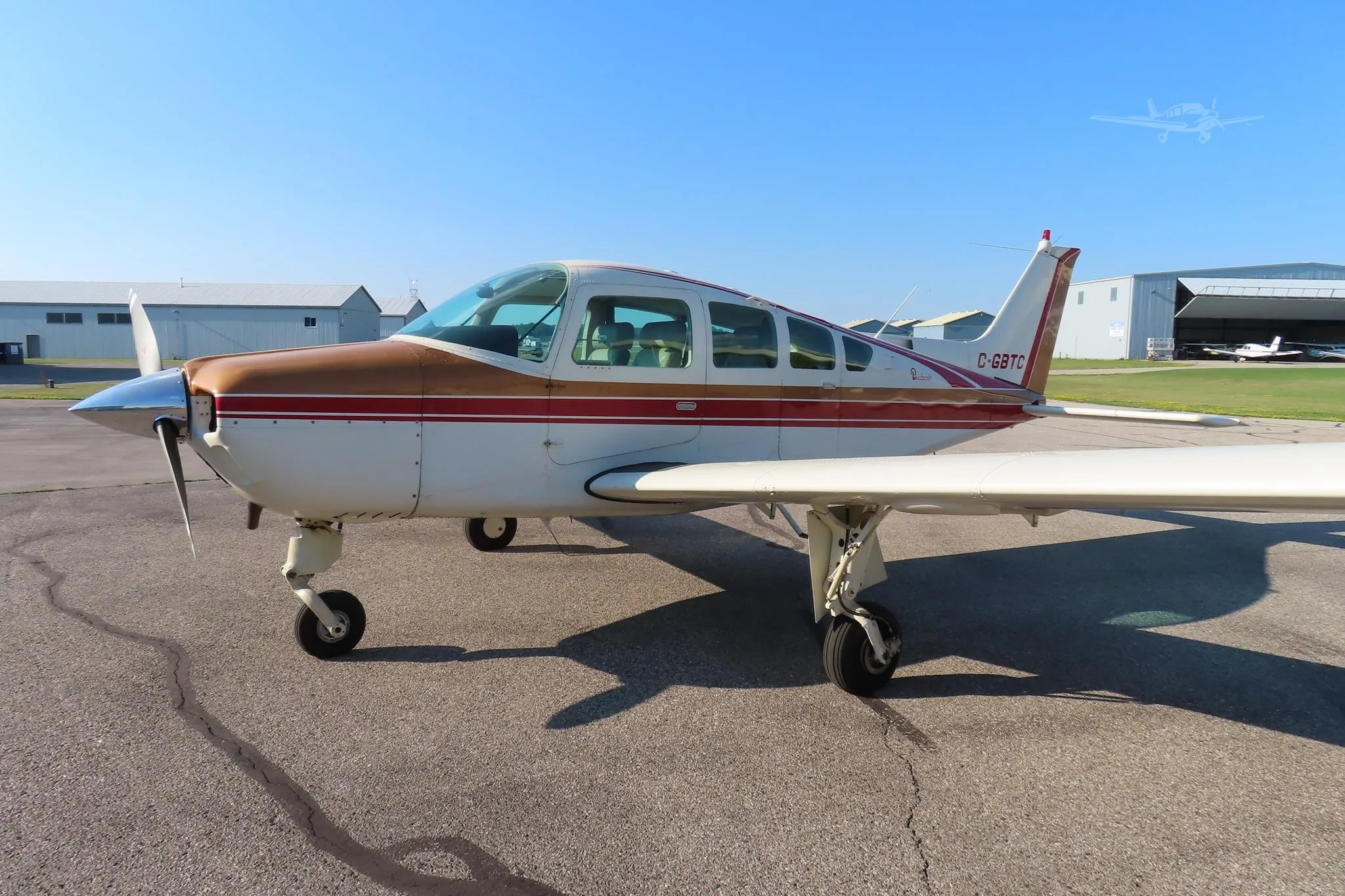 Exterior view of a 1980 BEECHCRAFT C24R SIERRA, C-GBTC.