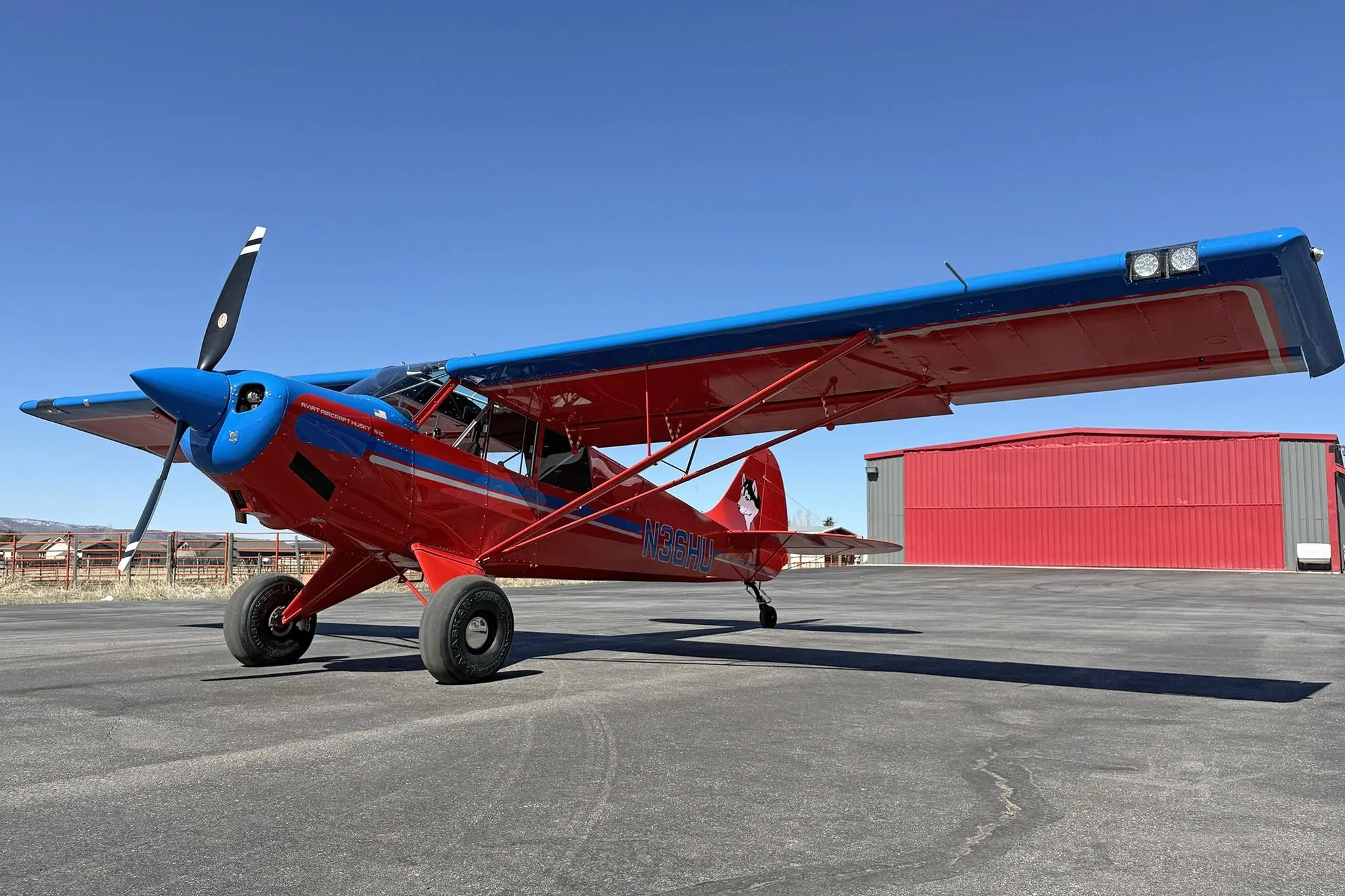 Exterior view of a 2026 AVIAT HUSKY A-1C-180, N36HU.