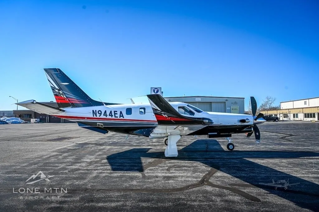 Exterior view of a 2020 DAHER TBM 940, N944EA.