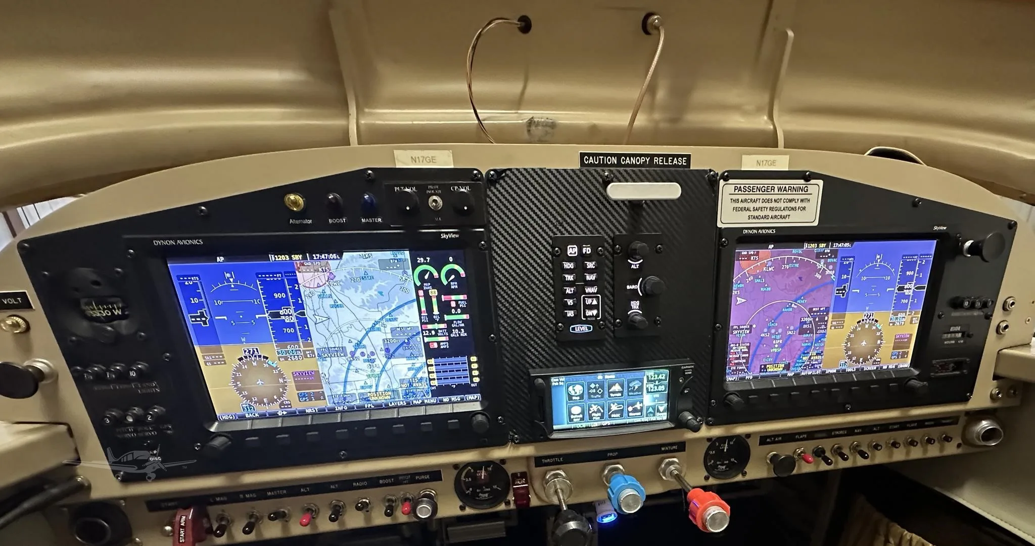Avionics suite of a 2002 VANS RV-6A.