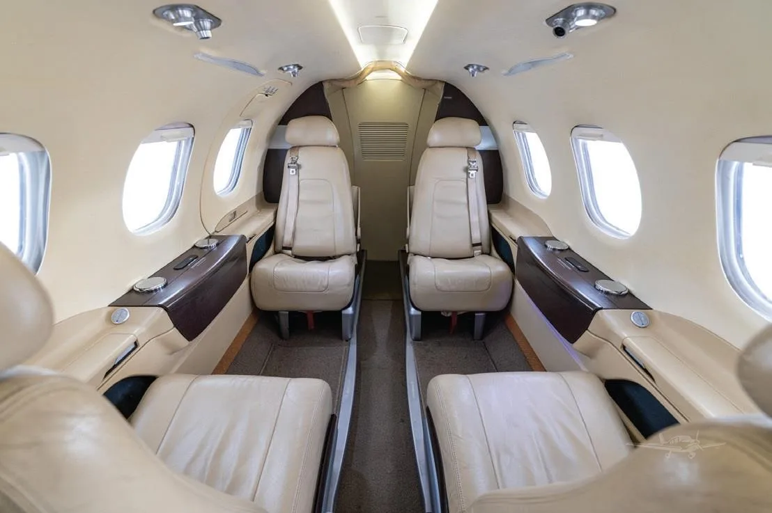 Cabin interior of a 2009 EMBRAER PHENOM 100.