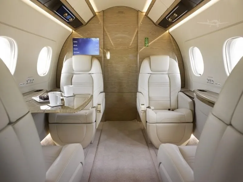 Cabin interior of a 2023 EMBRAER PRAETOR 600.