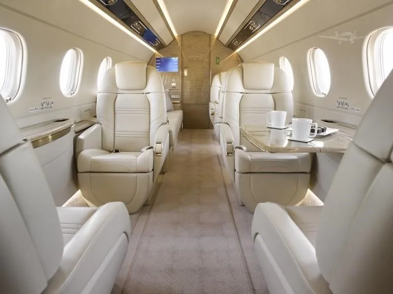 Cabin interior of a 2023 EMBRAER PRAETOR 600.