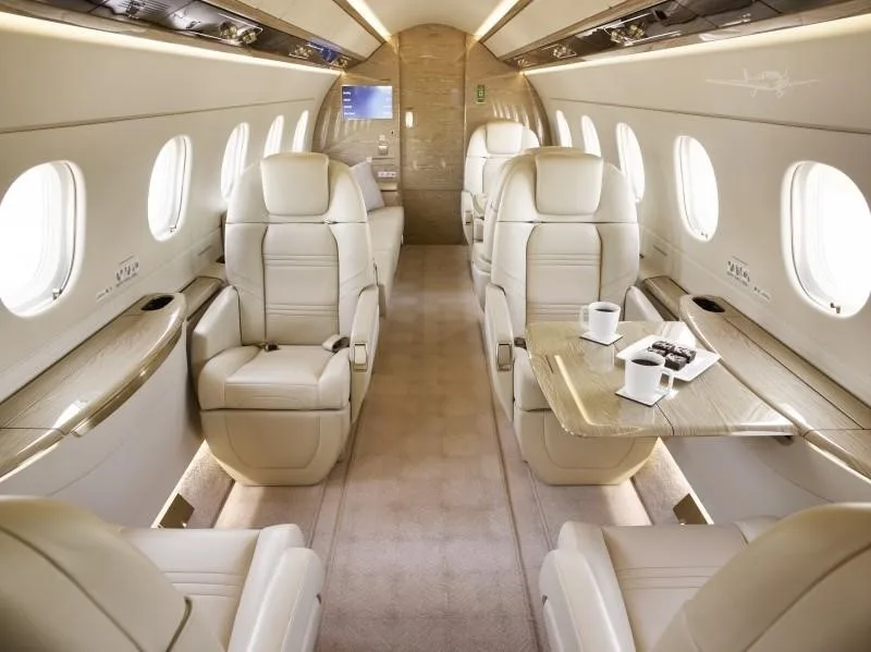 Cabin interior of a 2023 EMBRAER PRAETOR 600.