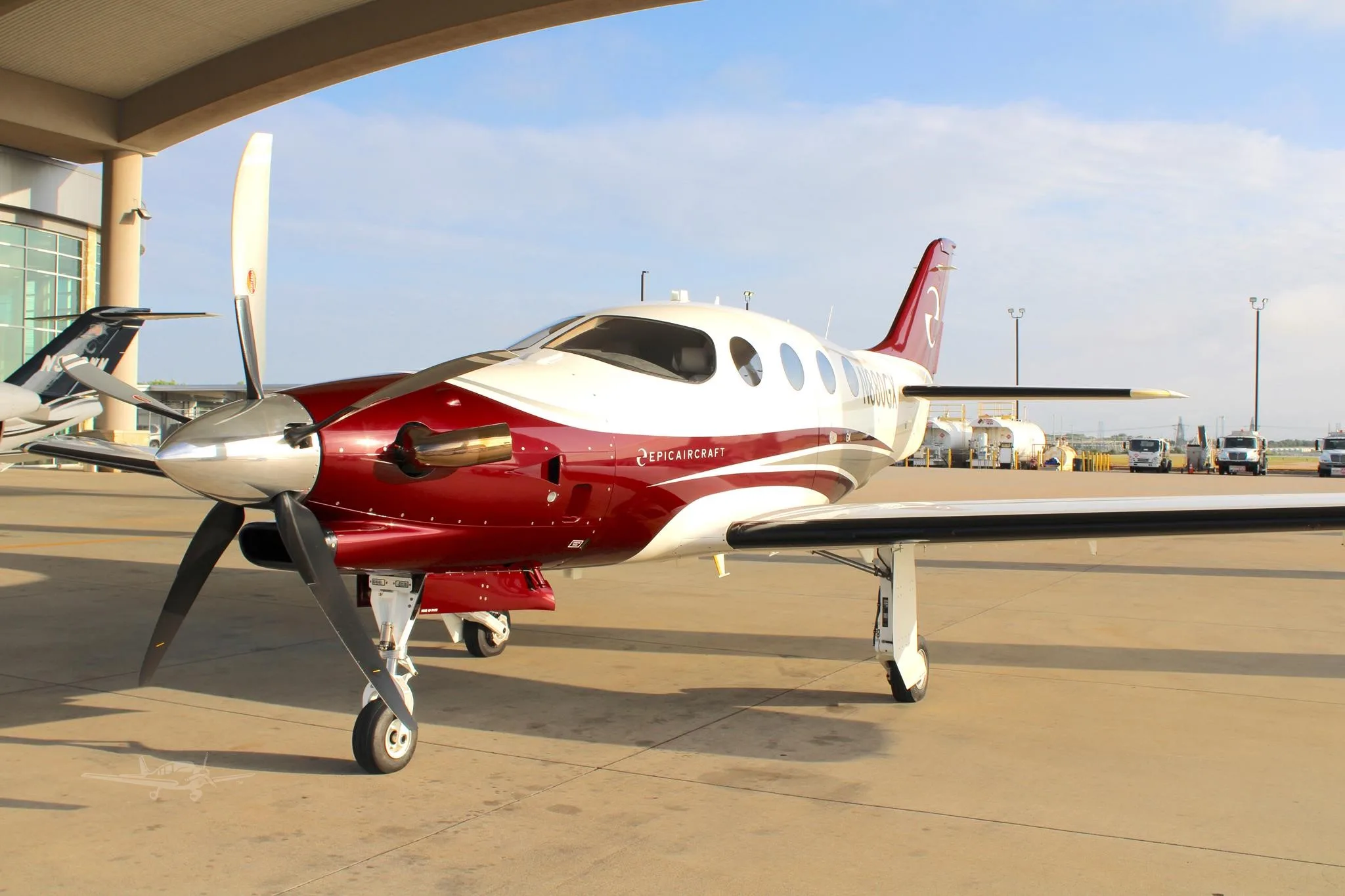 Exterior view of a 2024 EPIC E1000 GX, N880GX.