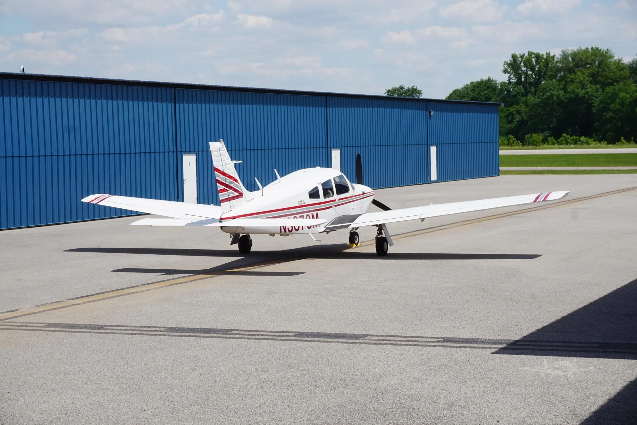 Exterior view of a 1978 PIPER ARROW III, N3873M.