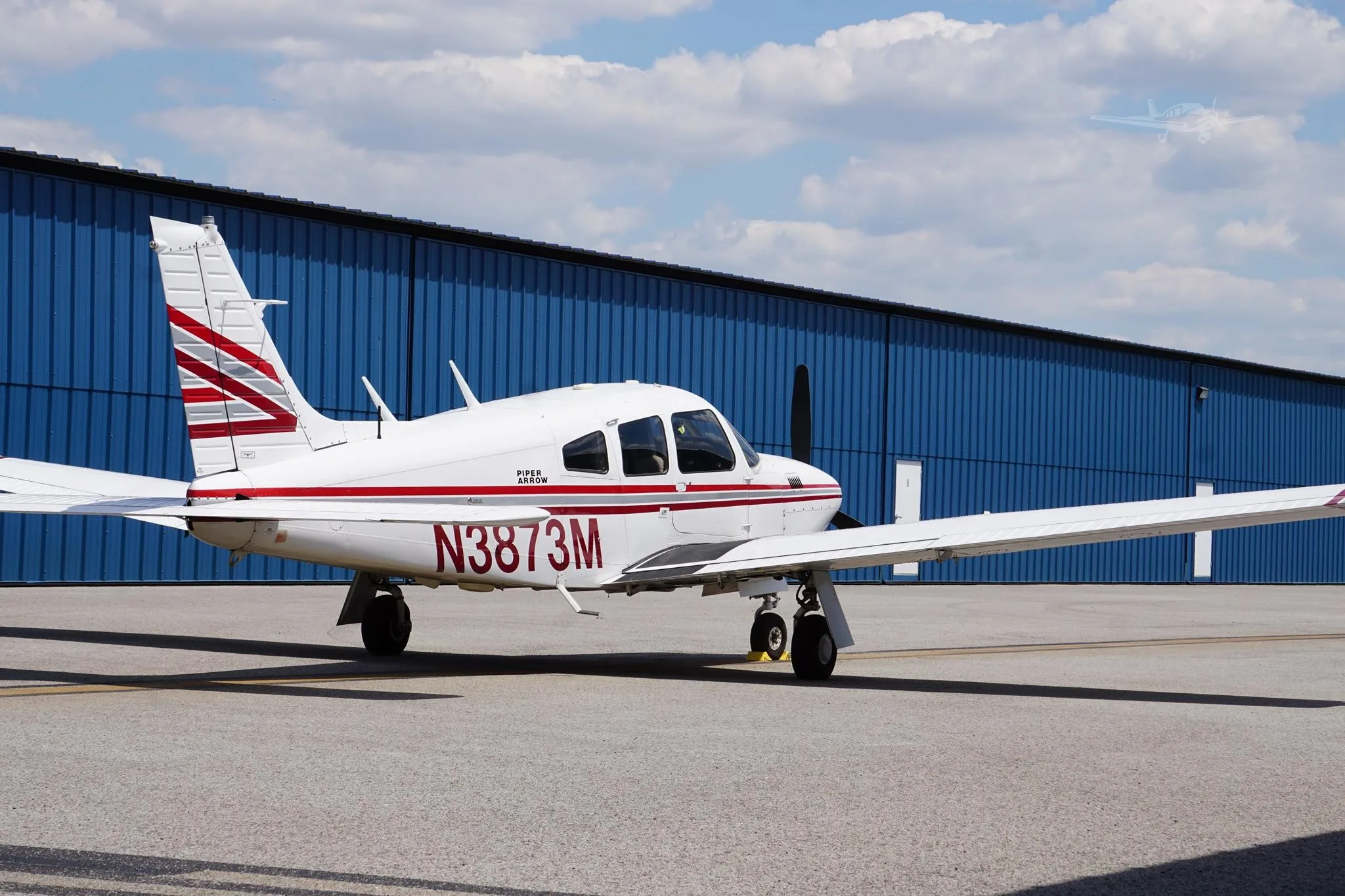 Exterior view of a 1978 PIPER ARROW III, N3873M.