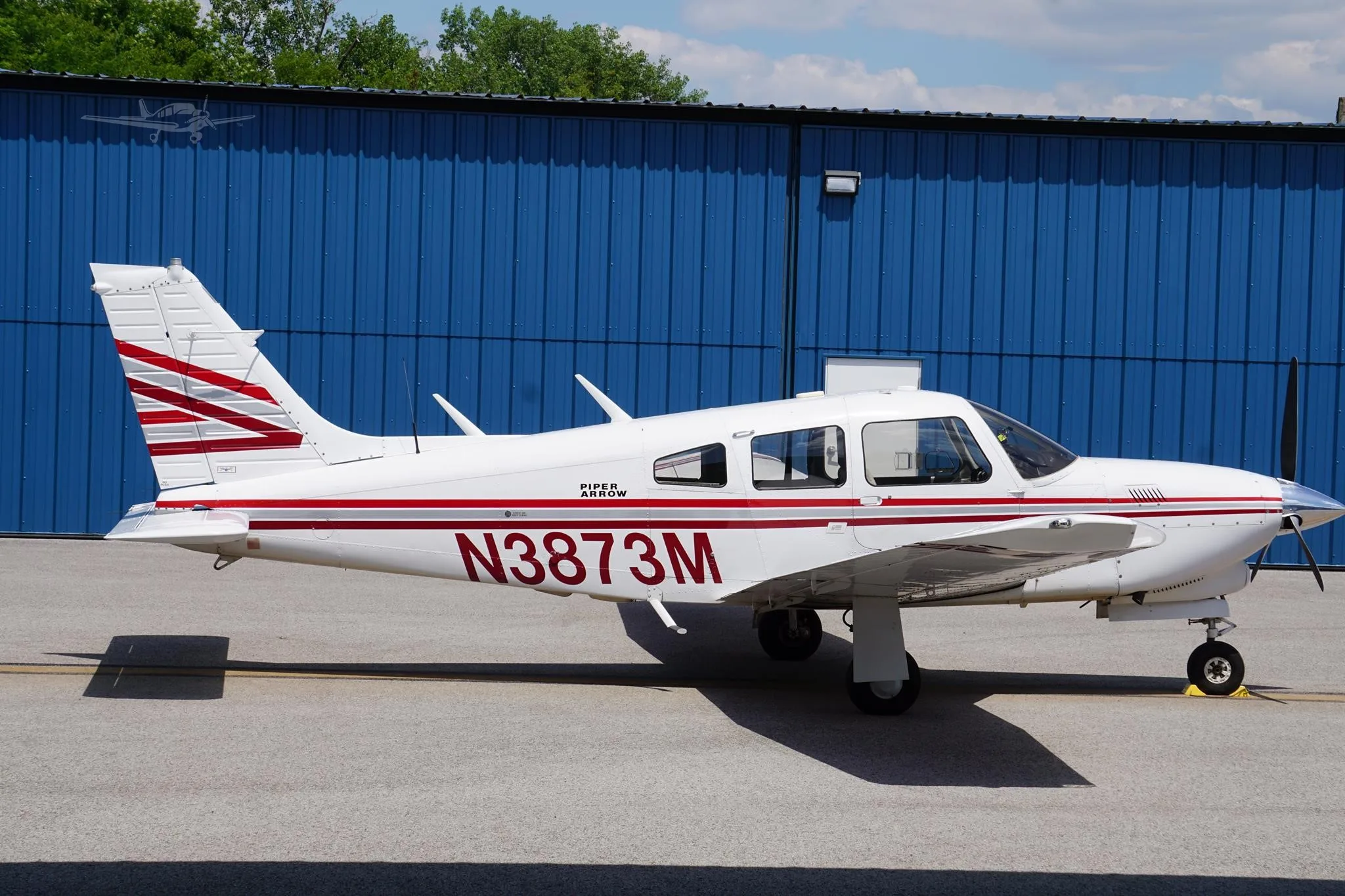 Exterior view of a 1978 PIPER ARROW III, N3873M.