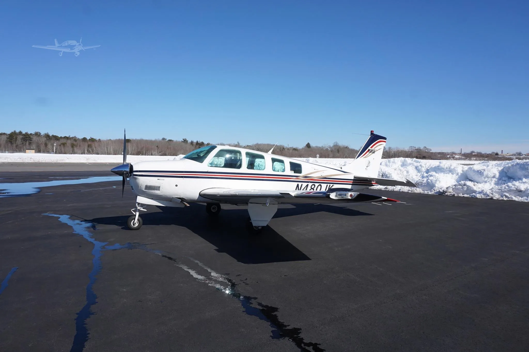 Exterior view of a 1997 BEECHCRAFT A36 BONANZA, N480JK.