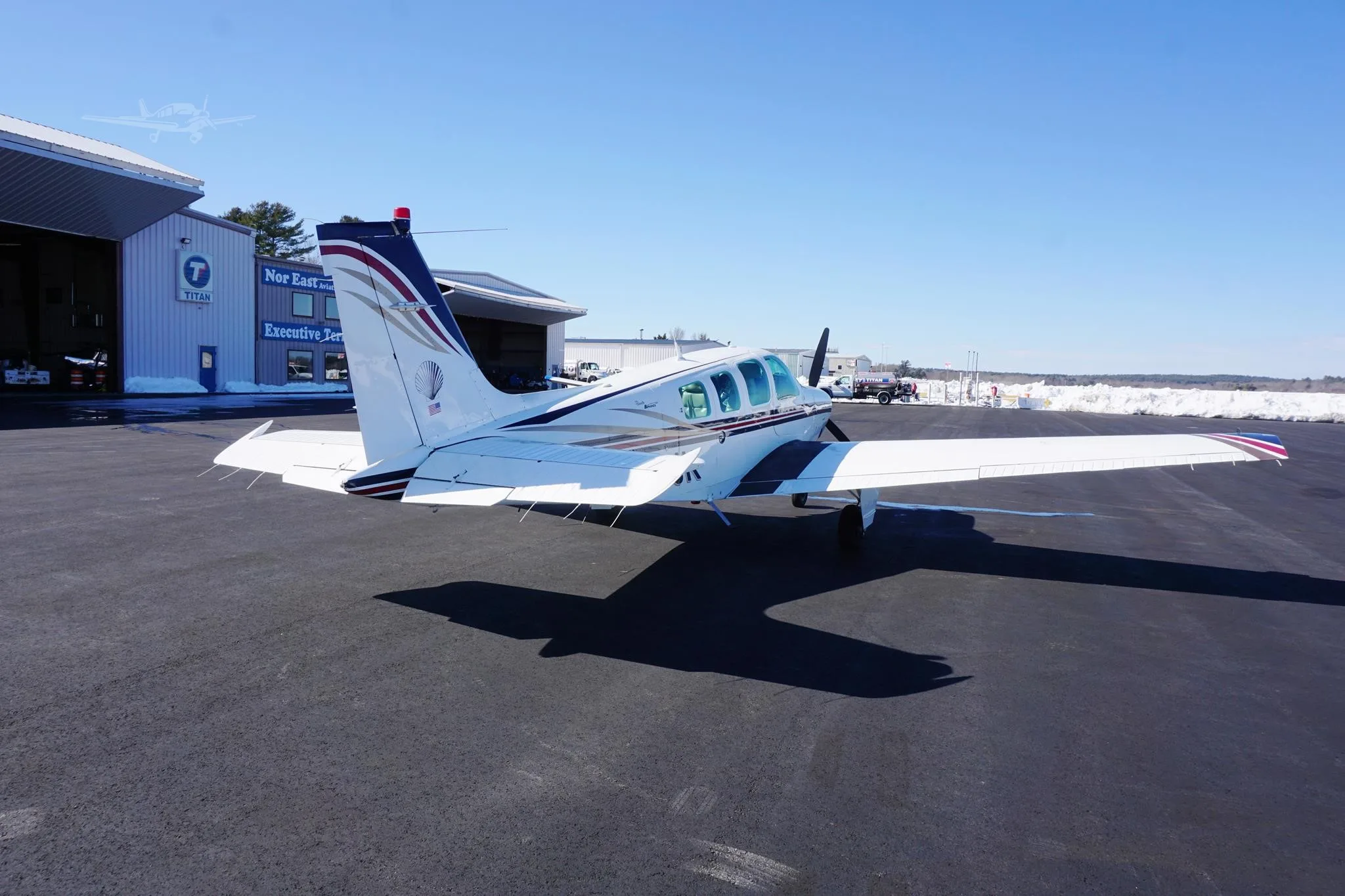 Exterior view of a 1997 BEECHCRAFT A36 BONANZA, N480JK.